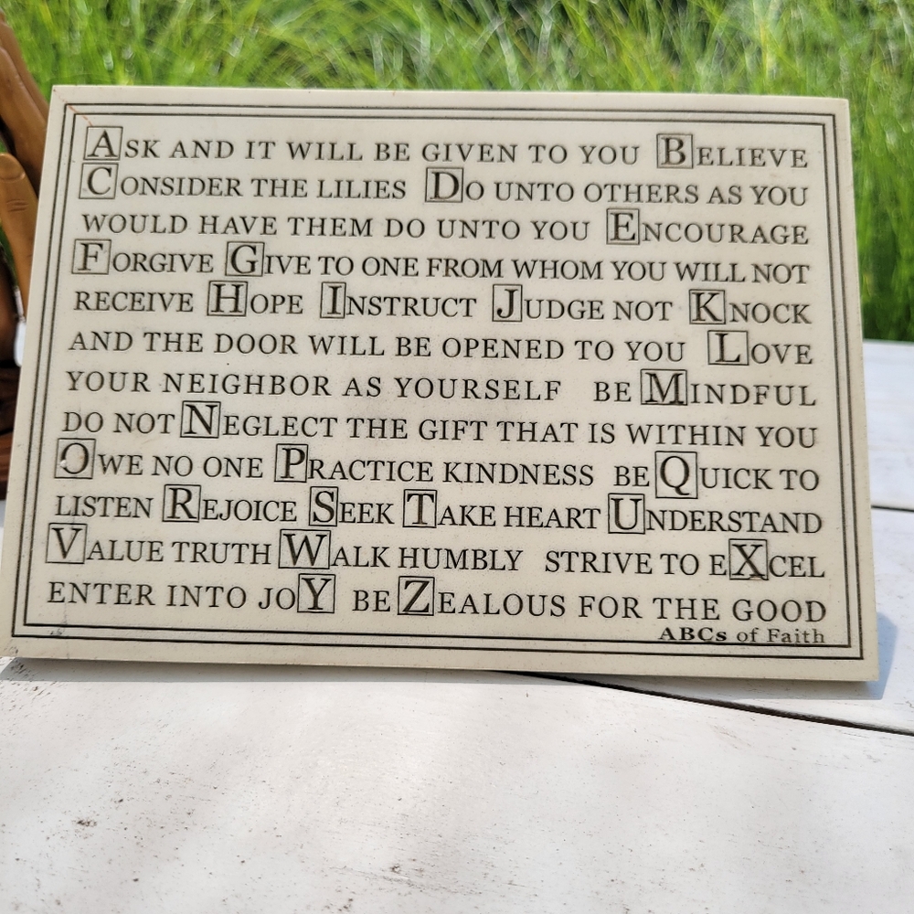 ABC's of Faith Marble ? Resin Plaque ~ Spirituality ~ Kindness ~ Positive Vibes